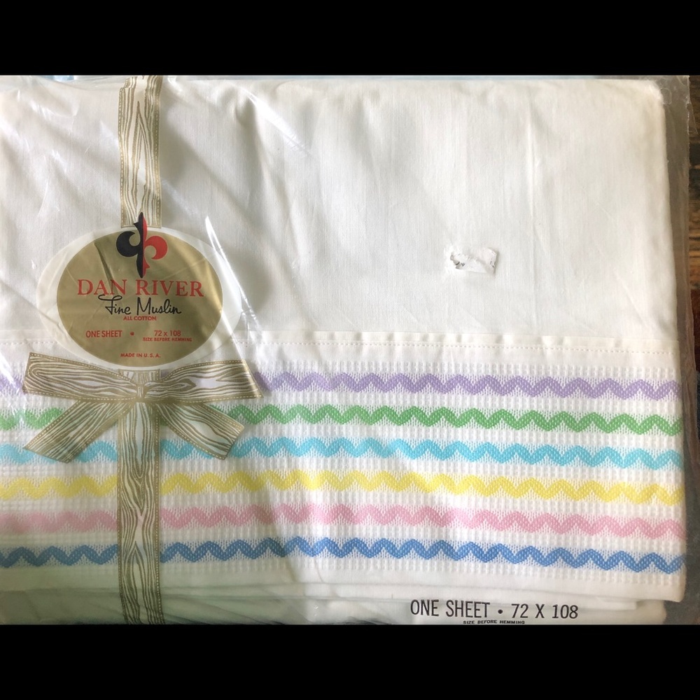 Vintage Dan River Muslin Twin Sheet